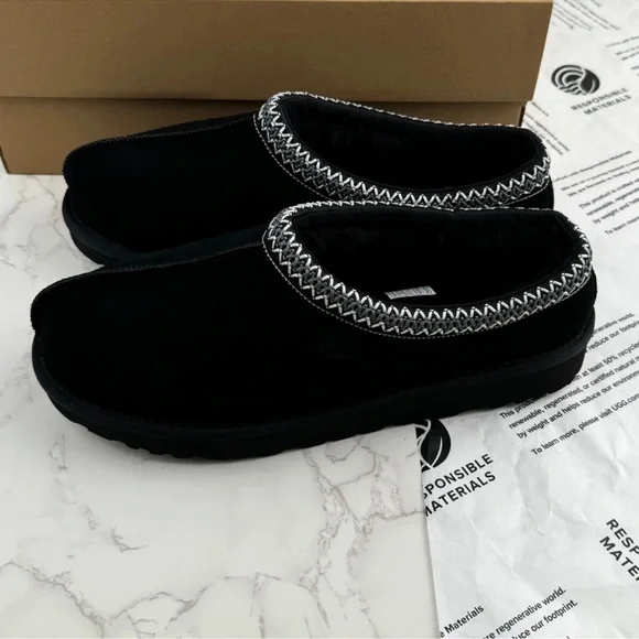 with Box /UGG Tasman Suede upper Slipper Mens Black US 9 - Picture 4 of 9